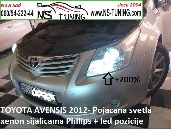 toyota avensis 2011 2012 2013 2014 godiste ugradnja xenon sijalica h11 bolje sija jace novi sad ns tuning